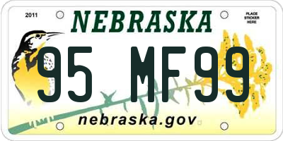 NE license plate 95MF99