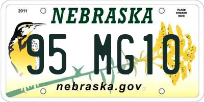 NE license plate 95MG10