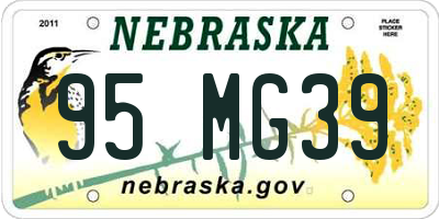 NE license plate 95MG39