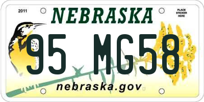 NE license plate 95MG58