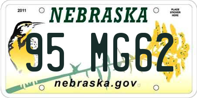 NE license plate 95MG62