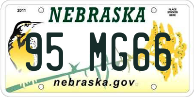 NE license plate 95MG66