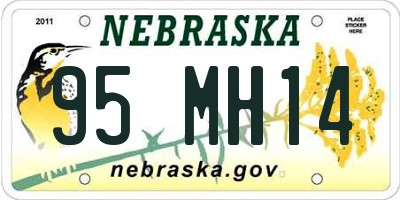 NE license plate 95MH14