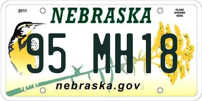 NE license plate 95MH18