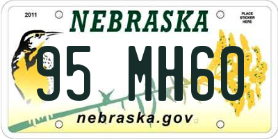 NE license plate 95MH60