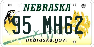 NE license plate 95MH62