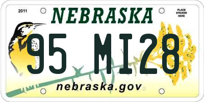 NE license plate 95MI28