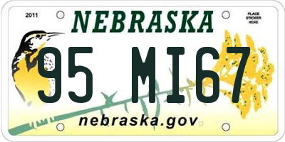 NE license plate 95MI67