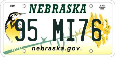 NE license plate 95MI76