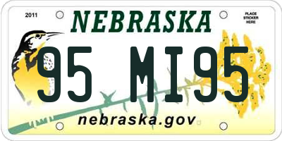 NE license plate 95MI95