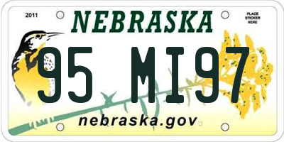 NE license plate 95MI97