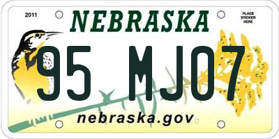 NE license plate 95MJ07