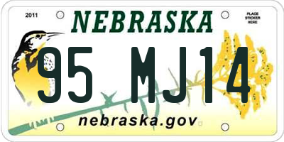 NE license plate 95MJ14