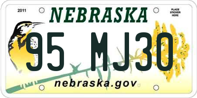 NE license plate 95MJ30