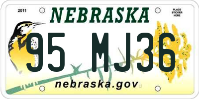 NE license plate 95MJ36