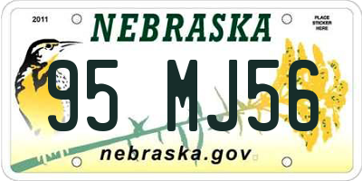 NE license plate 95MJ56