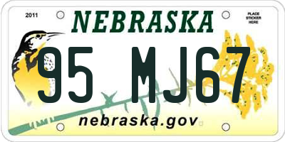 NE license plate 95MJ67