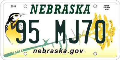 NE license plate 95MJ70