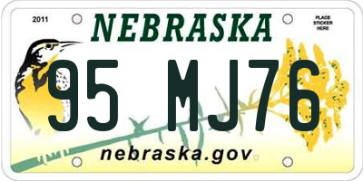 NE license plate 95MJ76