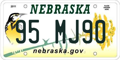 NE license plate 95MJ90