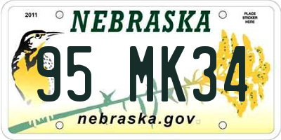 NE license plate 95MK34