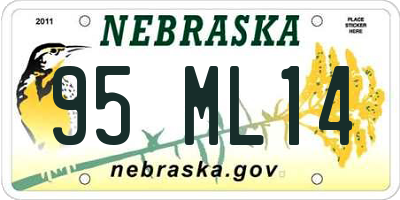 NE license plate 95ML14