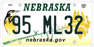 NE license plate 95ML32