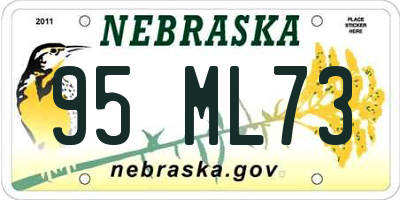 NE license plate 95ML73