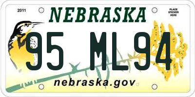 NE license plate 95ML94