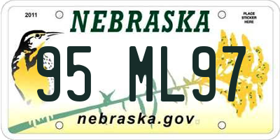 NE license plate 95ML97