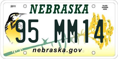 NE license plate 95MM14