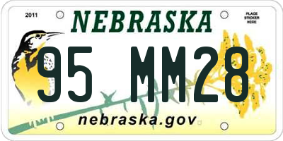 NE license plate 95MM28