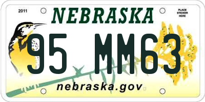 NE license plate 95MM63