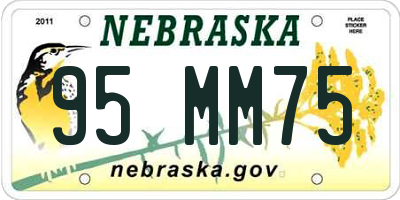 NE license plate 95MM75