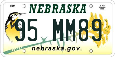 NE license plate 95MM89