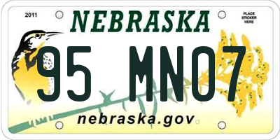 NE license plate 95MN07