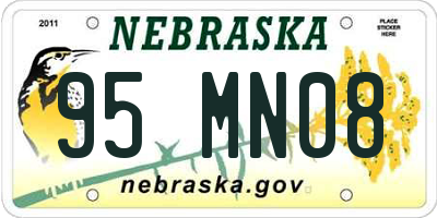 NE license plate 95MN08