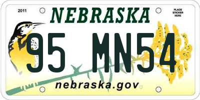 NE license plate 95MN54