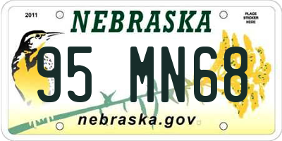 NE license plate 95MN68