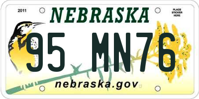 NE license plate 95MN76