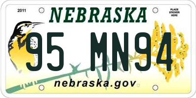 NE license plate 95MN94