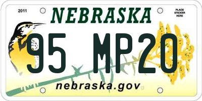 NE license plate 95MP20