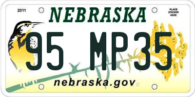 NE license plate 95MP35