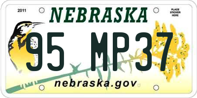 NE license plate 95MP37