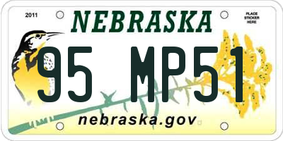 NE license plate 95MP51
