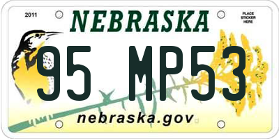 NE license plate 95MP53
