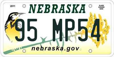 NE license plate 95MP54