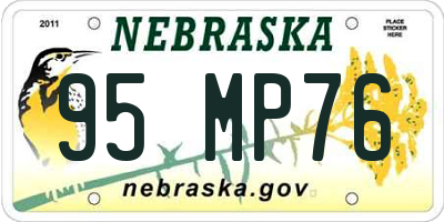 NE license plate 95MP76