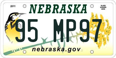 NE license plate 95MP97