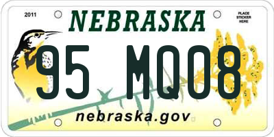 NE license plate 95MQ08